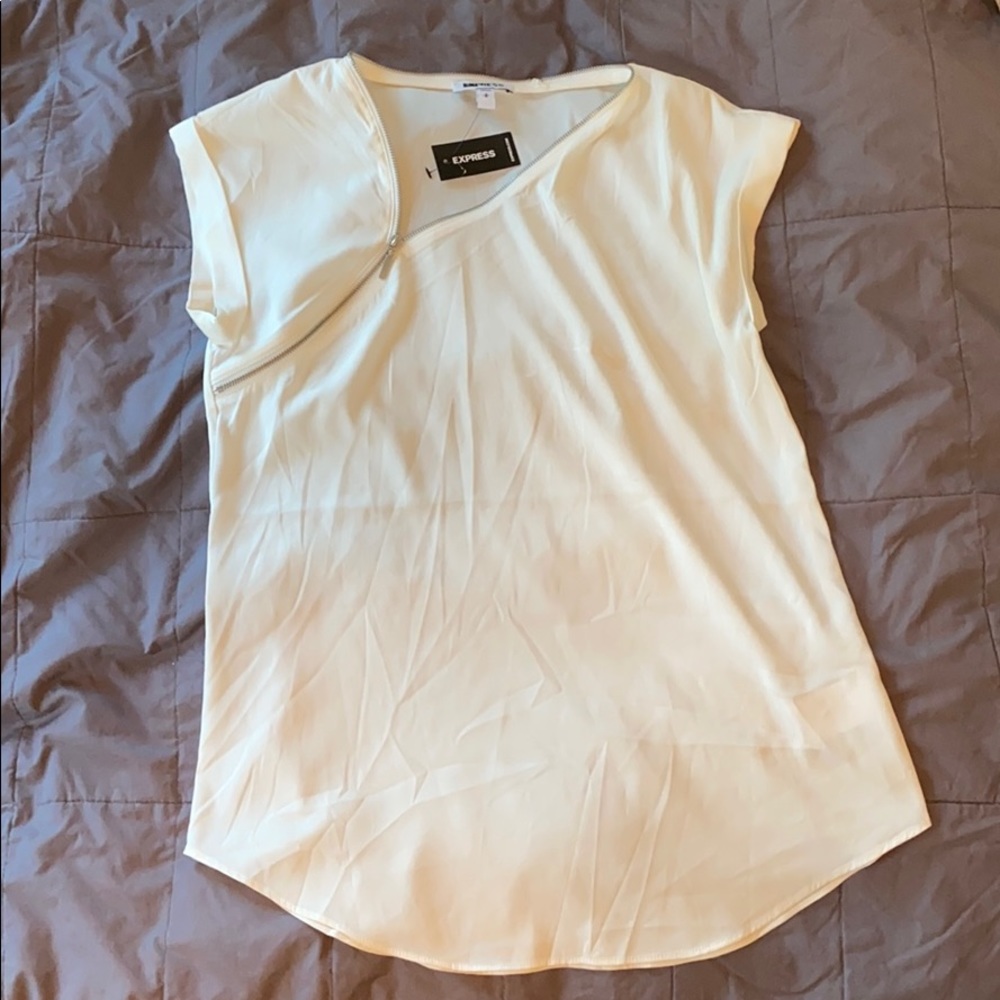 White Express blouse with Zipper